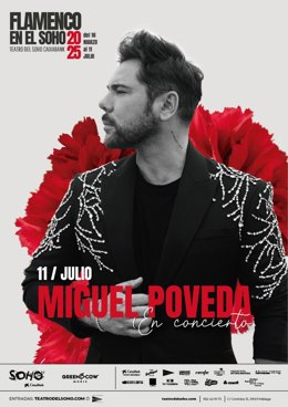 Cartel anunciador de la actuación de Poveda.