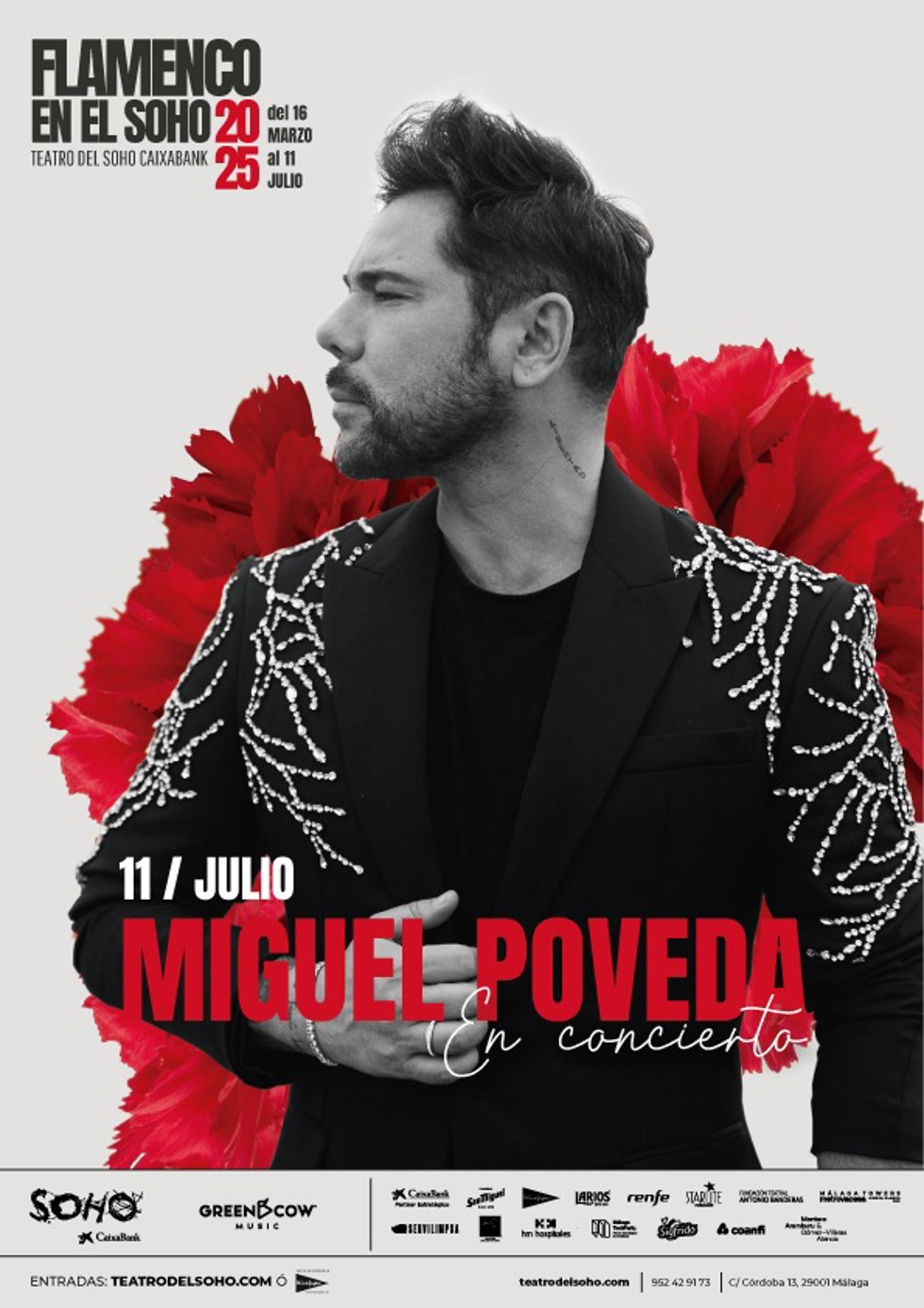 Cartel anunciador de la actuación de Poveda.