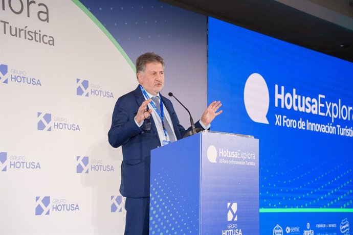 El presidente de Grupo Hotusa, Amancio López Seijas, durante el XI Foro Hotusa.
