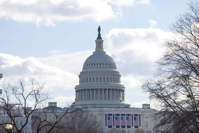 January 20, 2025, Washington, Dc, USA: A view of the United States Capitol on Inauguration Day, where President-elect Donald Trump will be sworn in as the 47th President of the United States, in Washington, DC, on January 20, 2025.