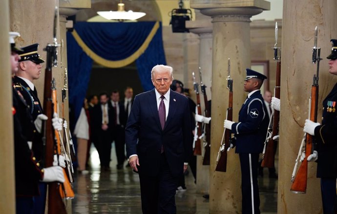 January 20, 2025, Washington, Dc, USA: Washington , DC - January 20: President-elect Donald Trump arrives ahead of the 60th inaugural ceremony on January 20, 2025, at the US Capitol in Washington, DC. Trump becomes the 47th president of the United States 