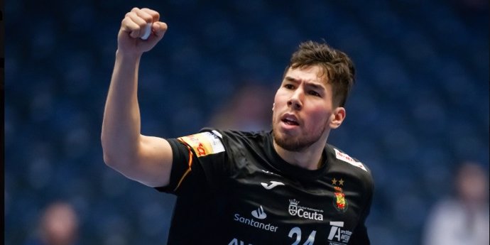 Alex Dujshebaev con la selección española de balonmano