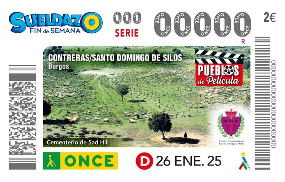 Cupón con la imagen del cementerio de Sad Hill, de la película 'El bueno, el feo y el malo'.