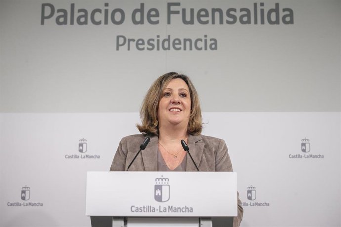 Toledo, 21 de enero de 2025.- La consejera de Economía, Empresas y Empleo, Patricia Franco, ha comparecido en rueda de prensa, en el Palacio de Fuensalida, para informar sobre los acuerdos de sus departamentos adoptados por el Consejo de Gobierno.