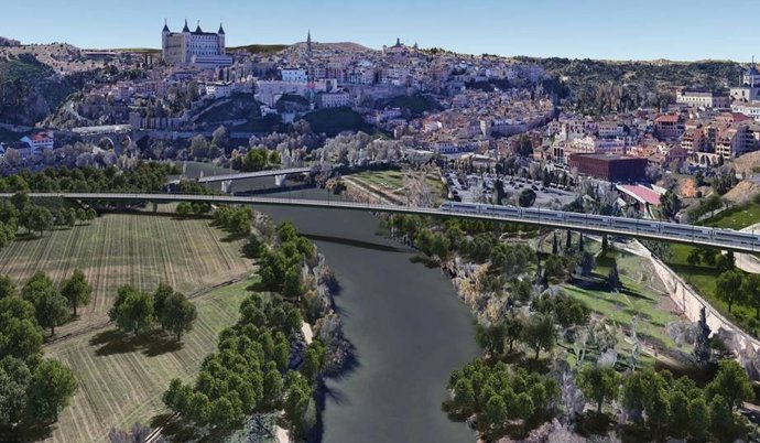 Archivo - El proyecto de Transportes para el AVE en Toledo mantiene la actual estación y añade un viaducto para salvar el Tajo