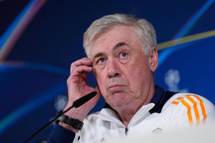 El entrenador del Real Madrid, Carlo Ancelotti, en rueda de prensa.