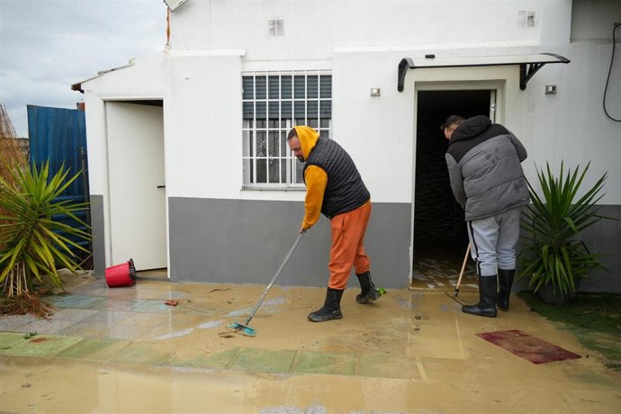 Casa inunda en La Ribera (Huelva).