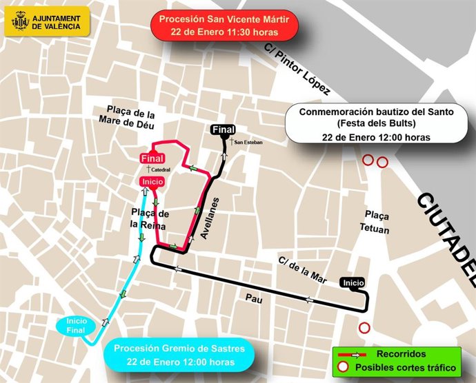 Dispositivo especial para garantizar la movilidad en la festividad de San Vicente Mártir