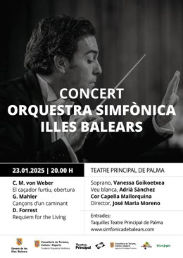 Cartel de los conciertos de la Orquestra Simfònica de Balears en enero.