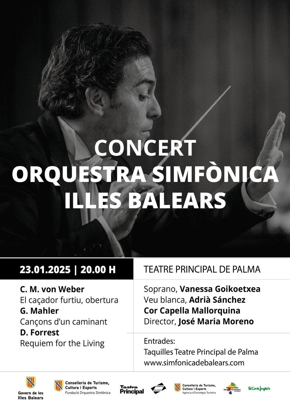 Cartel de los conciertos de la Orquestra Simfnica de Balears en enero.