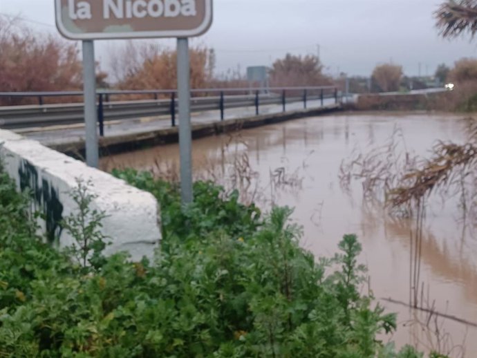 Crecida del aroyo de la Nicoba (Huelva).