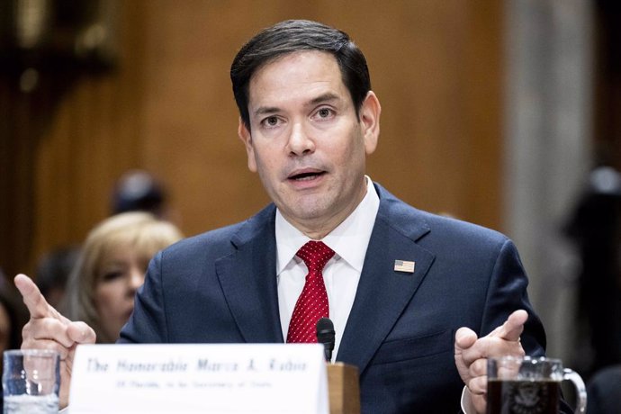 January 15, 2025, Washington, District Of Columbia, USA: U.S. Senator MARCO RUBIO (R-FL), nominee for Secretary of State, speaking at a Senate Foreign Relations Committee hearing at the U.S. Capitol.