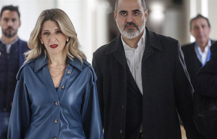 La vicepresidenta segona del Govern i ministra de Treball i Economia Social, Yolanda Díaz, a la seua arribada a una reunió amb els alcaldes valencians afectats per la dana