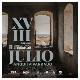 Cartel del XVIII Premio Internacional de Periodismo Julio Anguita Parrado.