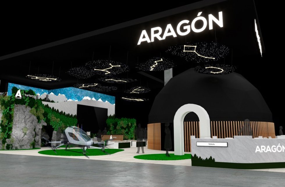 Recreación del stand de Aragón en Fitur 2025.