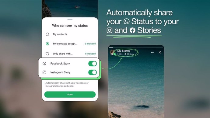 Interfaz de WhatsApp incluido en el Centro de cuentas