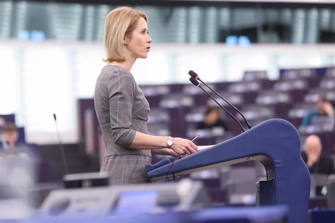 Archivo - 17 December 2024, France, Strasbourg: Kaja Kallas European Union (EU) High Representative for Foreign Affairs amd Vice-President of the EU speaks during a plenary session of the European Parliament. Ousting of the Syrian regime, its geopolitical