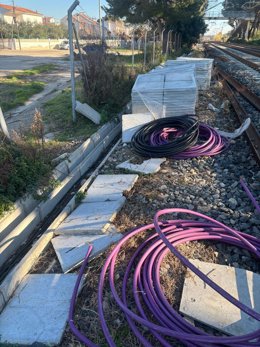 Imagen del cableado robado