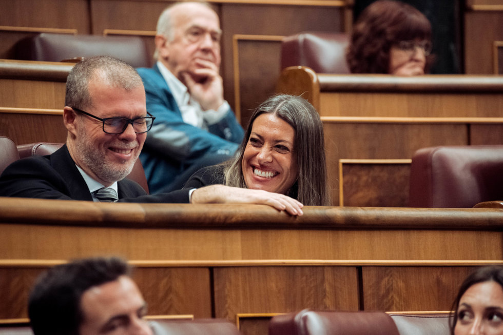 La portavoz de Junts en el Congreso, Miriam Nogueras, durante una sesión plenaria extraordinaria, en el Congreso de los Diputados, a 22 de enero de 2025, en Madrid (España).