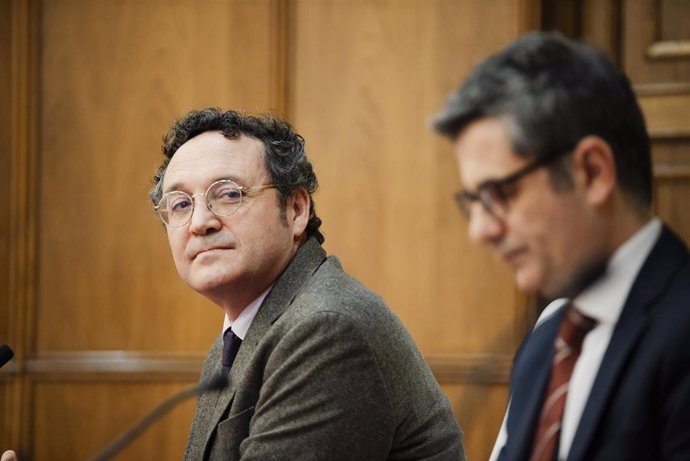 El Fiscal General del Estado, Álvaro García Ortiz, interviene durante la inauguración del curso selectivo de la 63ª promoción de acceso a la carrera fiscal, en el Centro de Estudios Jurídicos, a 15 de enero de 2025, en Madrid (España). 