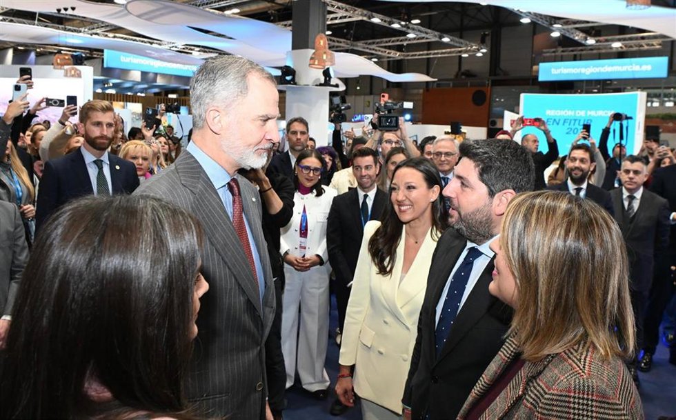Los Reyes de España visitaron el estand institucional de la Región de Murcia durante la jornada inaugural de Fitur.