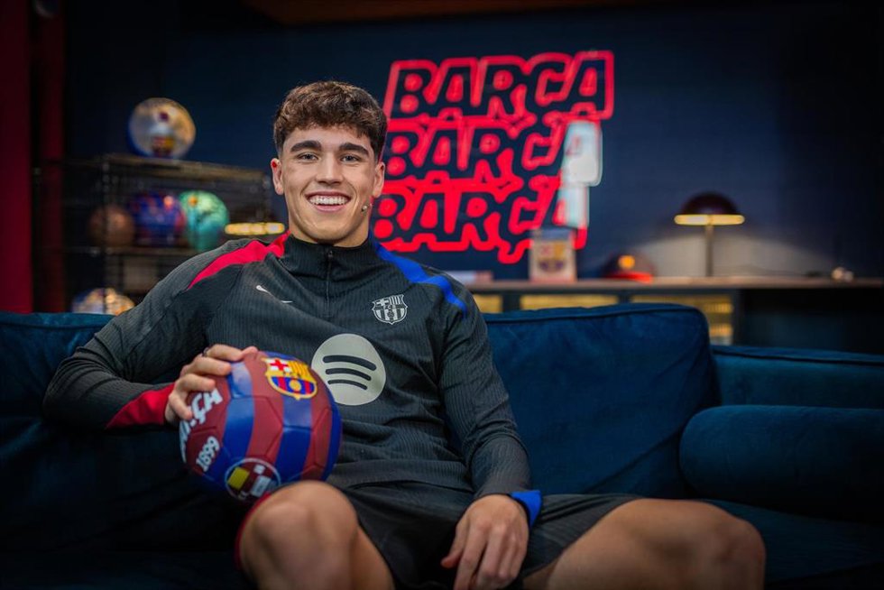 El jugador del FC Barcelona Pau Cubarsí en una entrevista para Bara One