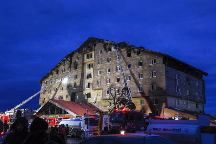 January 21, 2025, Bolu, Turkiye: 66 have died in a hotel fire at Kartalkaya Ski Resort in the central Anatolian province of Bolu, Turkey on 21 January 2025. The fire has since been brought under control. According to a statement from the Turkish Interior 