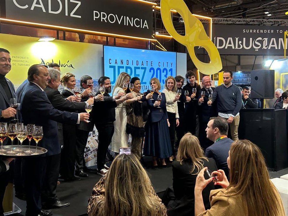 Presentación de Jerez en el stand de Fitur de la provincia.