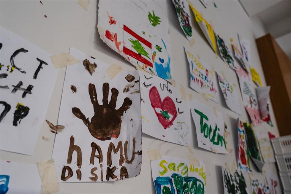 Archivo - Dibujos hechos por niños libaneses en el marco del conflicto