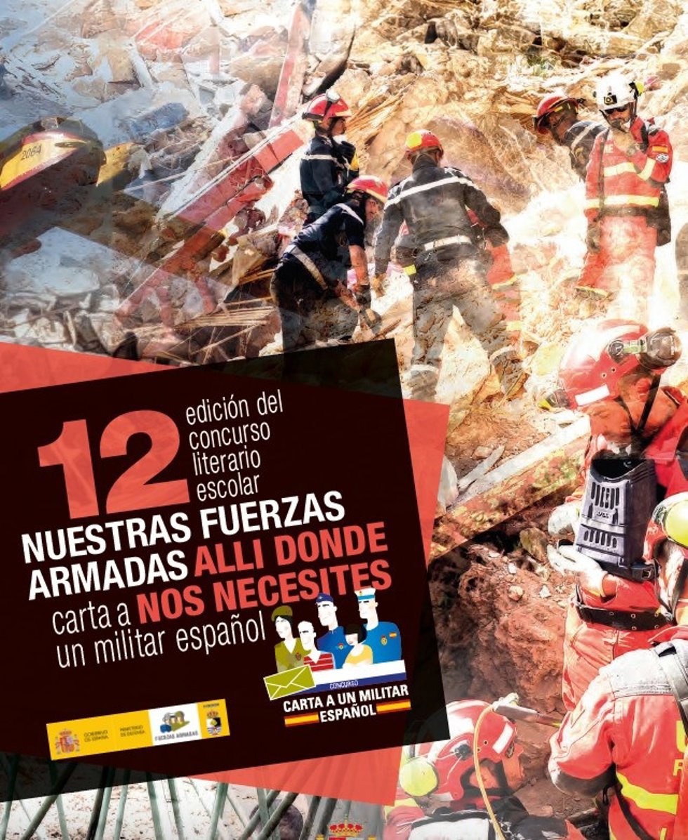 Cartel del concurso literario escolar 'Carta a un militar español'.
