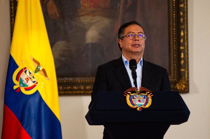 Archivo - November 15, 2022, Bogota, Cundinamarca, Colombia: Colombian president Gustavo Petro speaks during a press conference about the first 100 days of his government in office, in Bogota, Colombia on November 15, 2022.