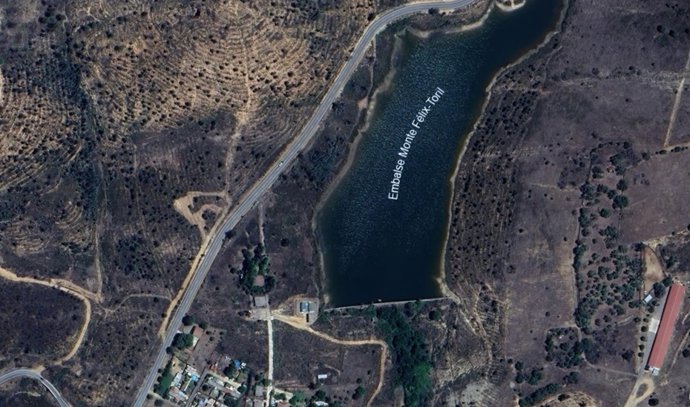 Vista satélite del embalse.