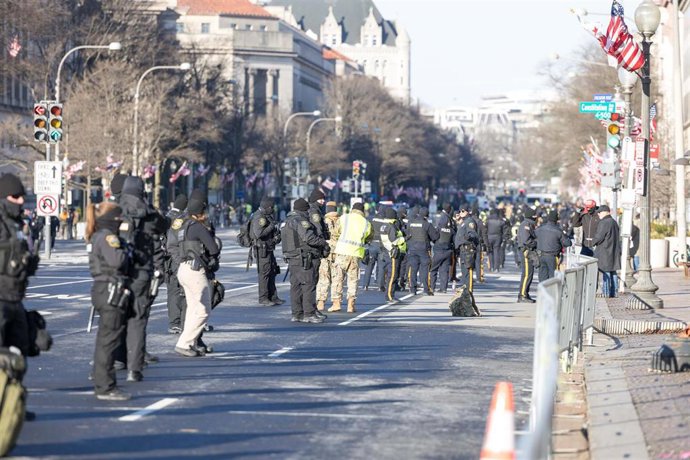 Imagen de archivo de la Policía de EEUU en la toma de investidura de Trump
