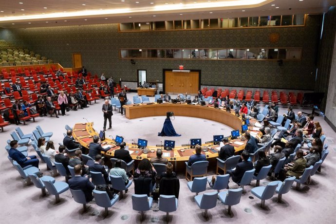 Archivo - UNITED NATIONS, April 22, 2024  -- The UN Security Council holds a meeting on the situation in Haiti at the UN headquarters in New York, on April 22, 2024. The top UN envoy for Haiti Maria Isabel Salvador on Monday stressed the need for improved