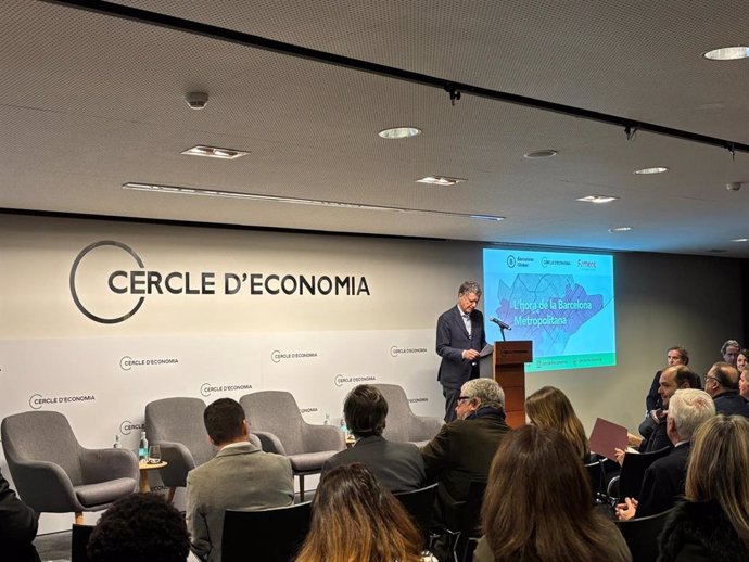 El president del Cercle d'Economia, Jaume Guardiola, obrint el cicle