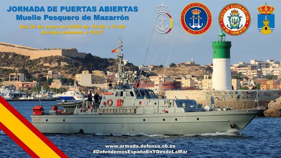 Cartel de la jornada de puertas abiertas en el patrullero 'Formentor'
