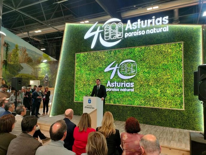 El presidente Adrián Barbón, intervine en el acto del Día de Asturias en Fitur.