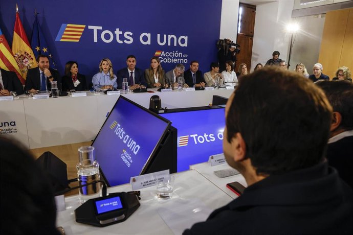 Comisión Interministerial sobre la dana, en la Delegación del Gobierno en Valencia, a 23 de enero de 2025, en Valencia.