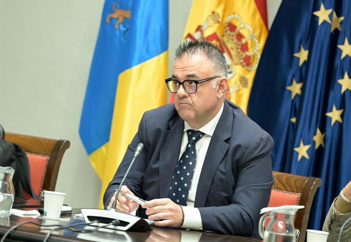 El exdirector del SCS, Conrado Domínguez, en la comisión de investigación del Parlamento de Canarias sobre la compra de material sanitario en pandemia