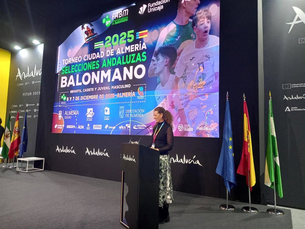 Presentación en Fitur de los tres eventos deportivos de balonmano base que acogerá Andalucía en 2025.