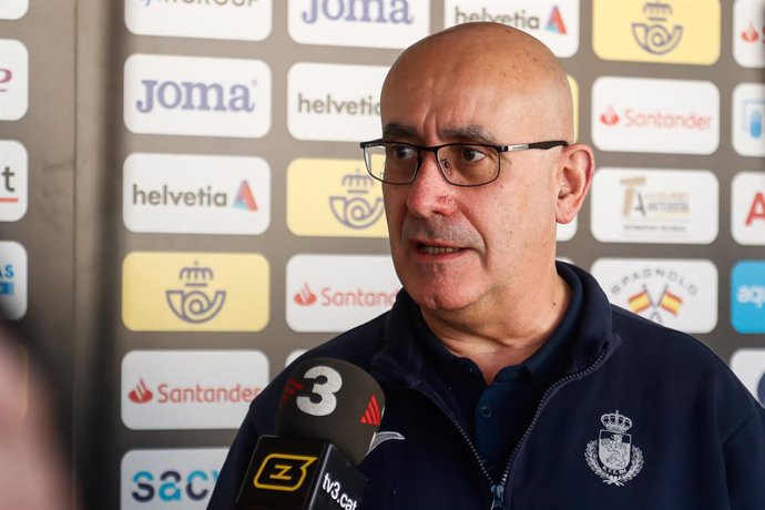 Jordi Ribero, coach of the Spanish national handball team, attends the media during the presentation of the players of the Spanish national handball team that will play in the men's handball World Championship on January 13, 2025, in Madrid, Spain.