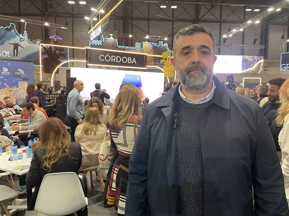 El portavoz y único diputado de Vox en la Diputación de Córdoba, Rafael Saco, durante su visita a Fitur.