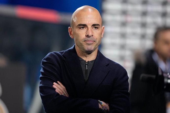 Jose Luis Sanchez Vera, head coach of Real Sociedad, looks on during Spanish Super Cup 25, Supercopa de Espana, women football match played between Real Madrid and Real Sociedad at Butarque stadium on January 23, 2025, in Leganes, Madrid, Spain.