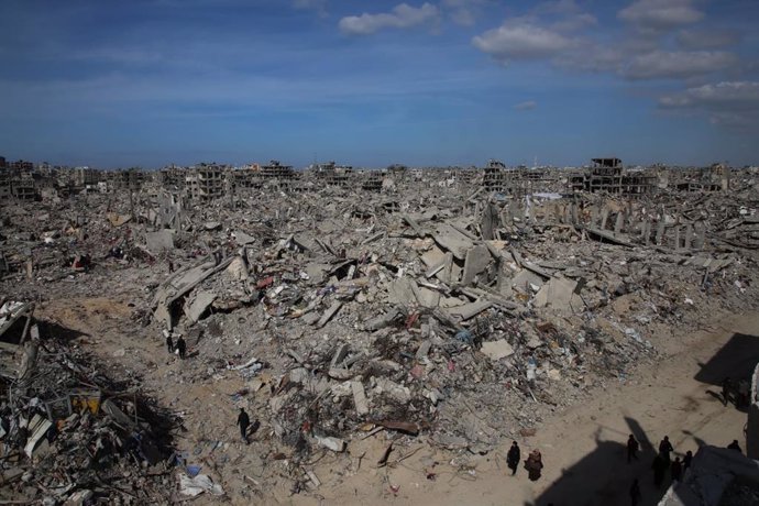 Imagen aérea de la destrucción del campamento de refugiados de Yabalia (Franja de Gaza) tras la retirada del Ejército de Israel