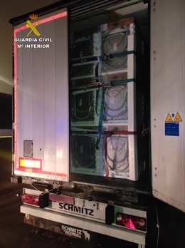 Semirremolque robado recuperado por la Guardia Civil en Torija.