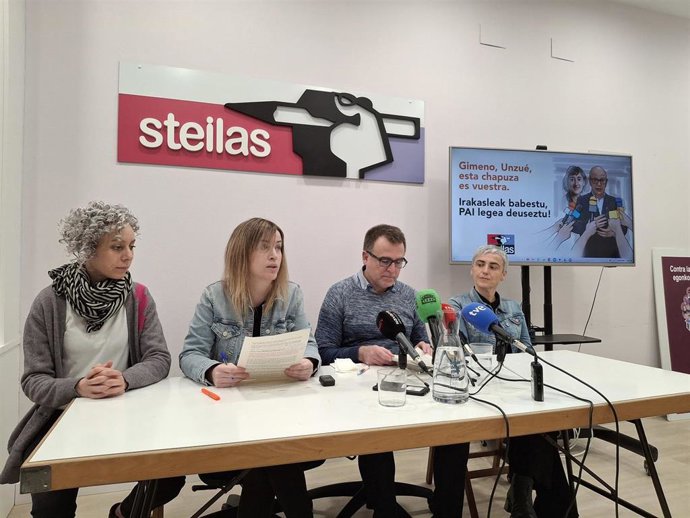 Ángela Campo, Ane Apeztetxea, Raúl López y Miren Ustárroz durante la rueda de prensa de Steilas.