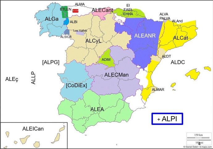 Zones d'España que cuenten con un atles llingüísticu.