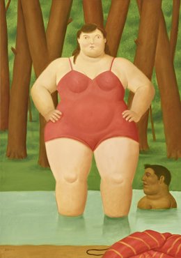 Archivo - 'La bañista' (2018), Fernando Botero, óleo sobre tela.