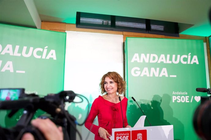 La secretaria general del PSOE-A, María Jesús Montero, este viernes en Córdoba en la reunión de la Interparlamentaria regional socialista.