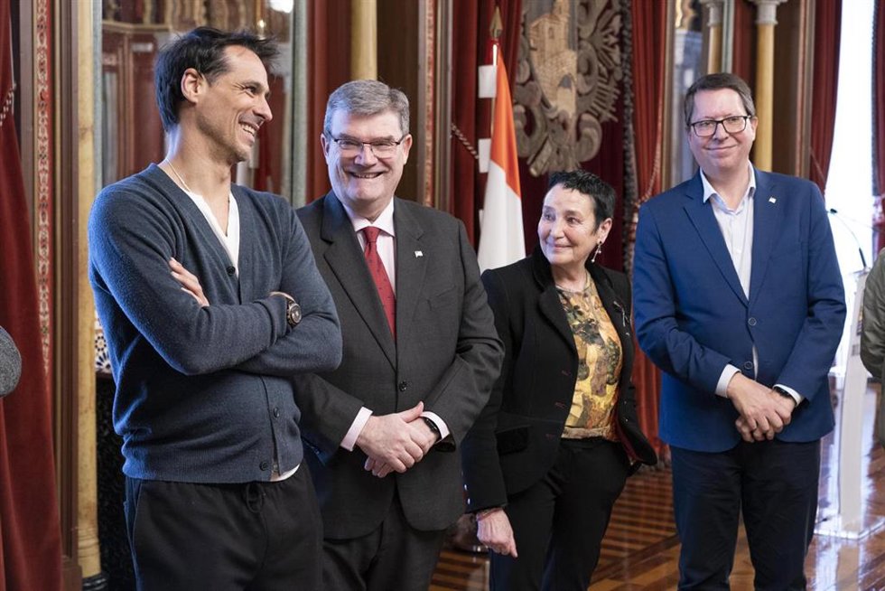 Igor Yebra, Juan Mari Aburto, Jone Goirizelaia y Gonzalo Olabarria